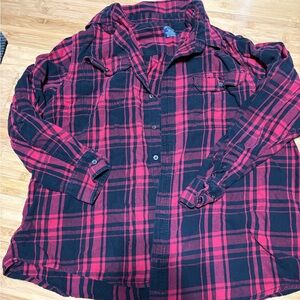 Faded Glory Red and Black Checkered Shirt
